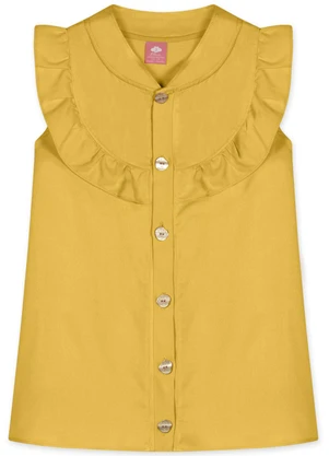 Lilica Ripilica - Vestido Manga Curta Feminino Bebê Amarelo - LILICA RIPILICA