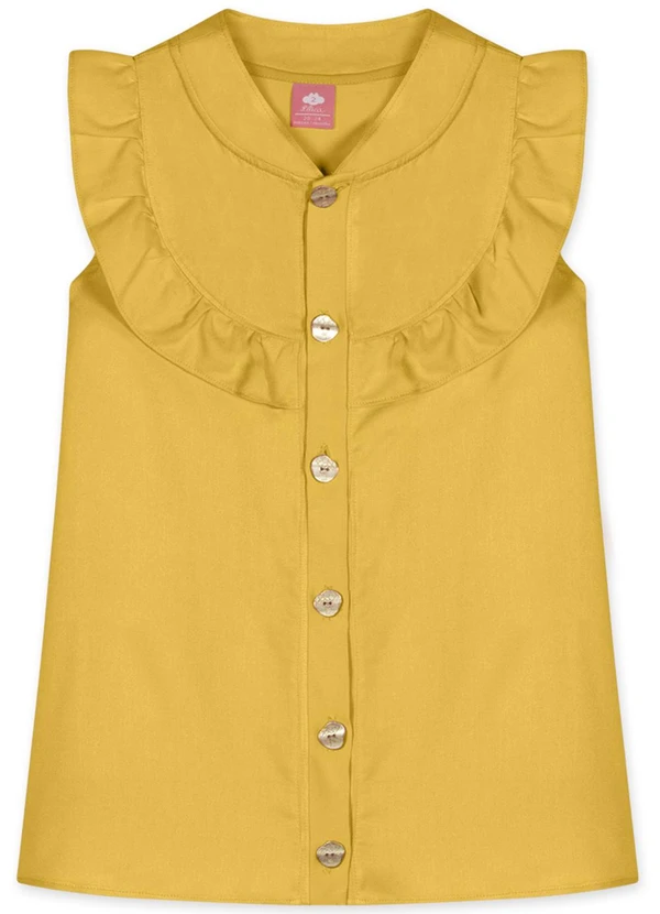 Lilica Ripilica - Vestido Manga Curta Feminino Bebê Amarelo