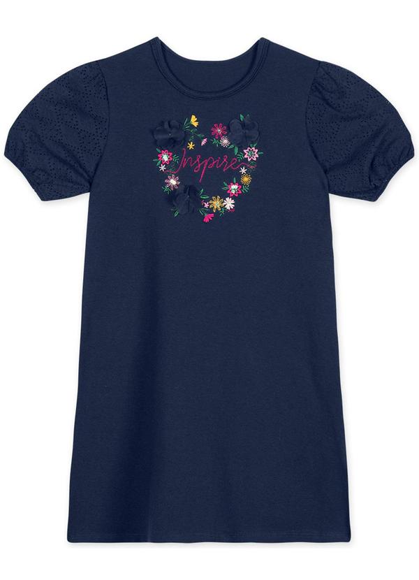 Marisol - Vestido Manga Curta Menina Infantil Azul