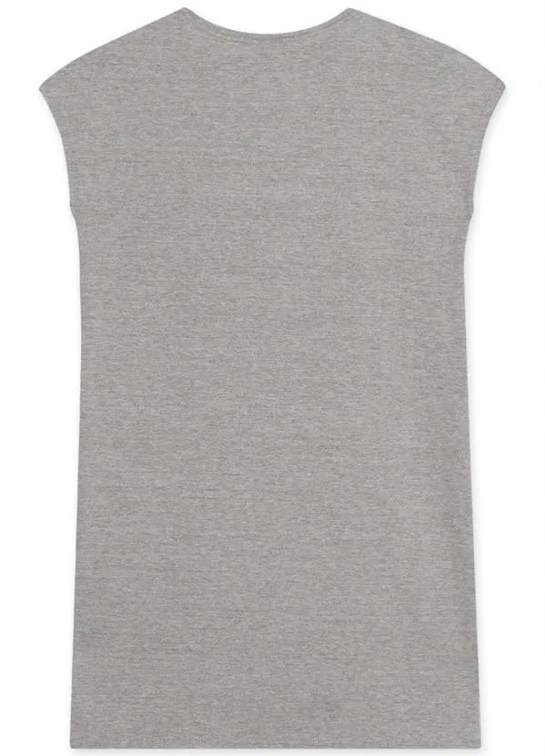 Lilica Ripilica - Vestido Manga Curta Menina Infantil Cinza 4