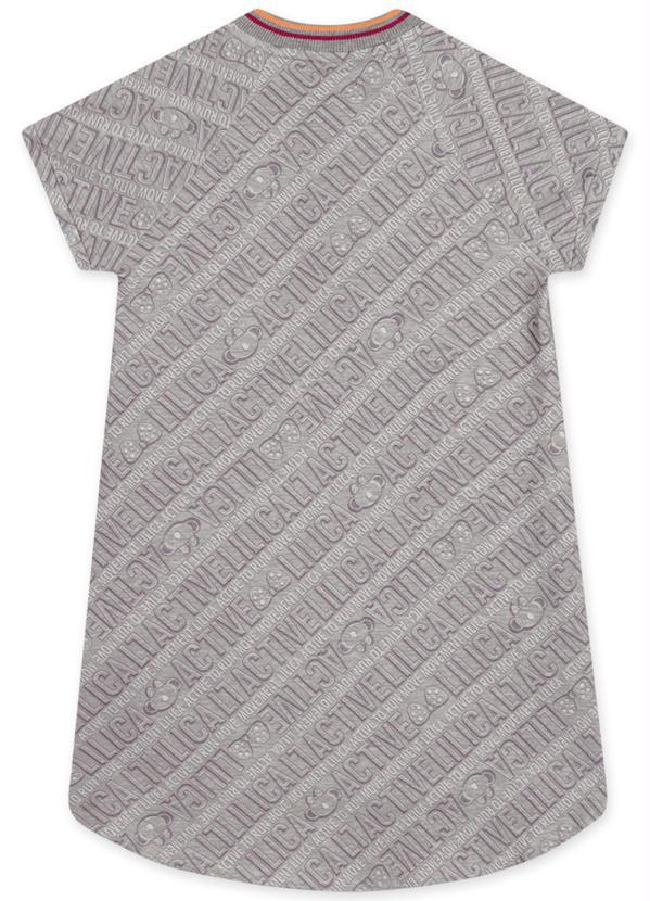 Lilica Ripilica - Vestido Manga Curta Menina Infantil Cinza 2