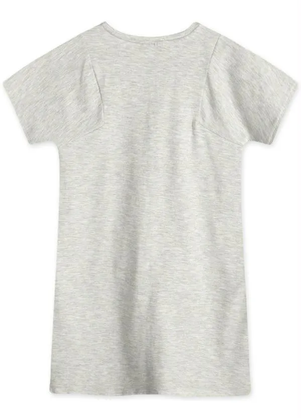 Lilica Ripilica - Vestido Manga Curta Menina Infantil Cinza 2