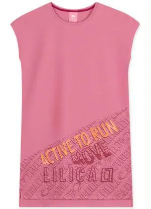 Lilica Ripilica - Vestido Manga Curta Menina Infantil Rosa - LILICA RIPILICA