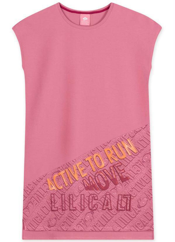 Lilica Ripilica - Vestido Manga Curta Menina Infantil Rosa
