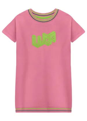 Lilica Ripilica - Vestido Manga Curta Menina Infantil Rosa - LILICA RIPILICA