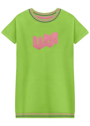 Lilica Ripilica - Vestido Manga Curta Menina Infantil Verde - LILICA RIPILICA