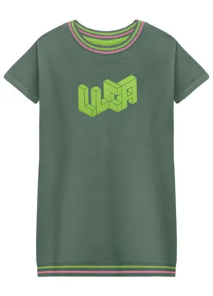 Lilica Ripilica - Vestido Manga Curta Menina Infantil Verde - LILICA RIPILICA