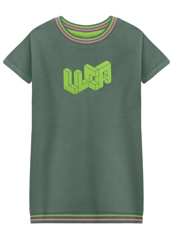 Lilica Ripilica - Vestido Manga Curta Menina Infantil Verde