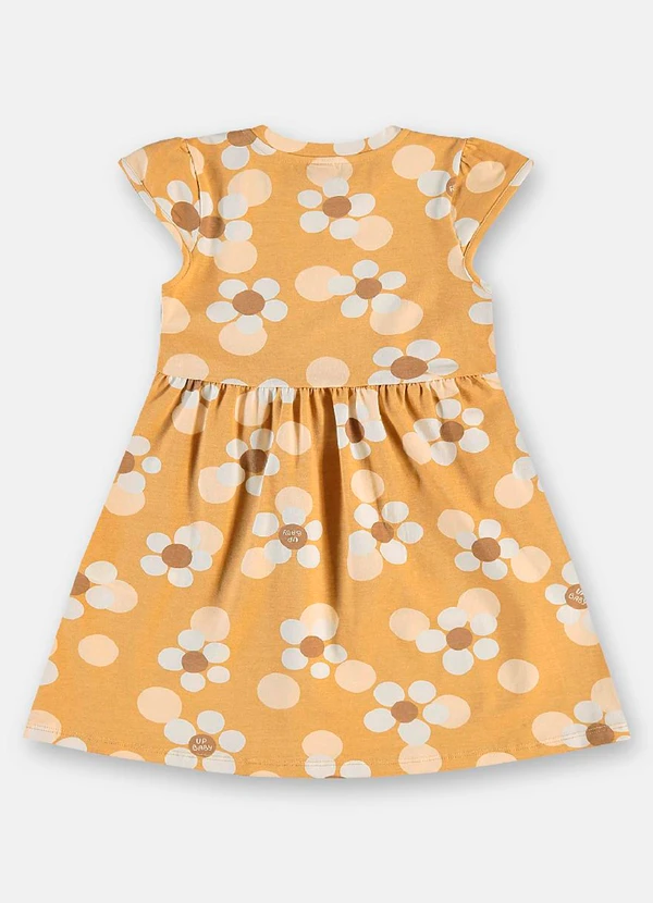 Up Baby - Vestido Manga Curta Infantil Cotton Marrom 3