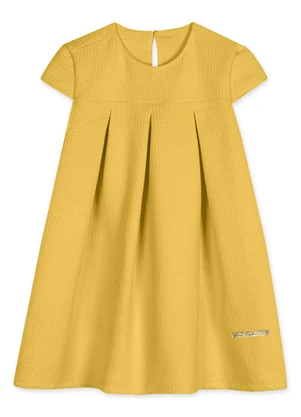 Lilica Ripilica - Vestido Manga Curta Infantil Feminino Amarelo - LILICA RIPILICA