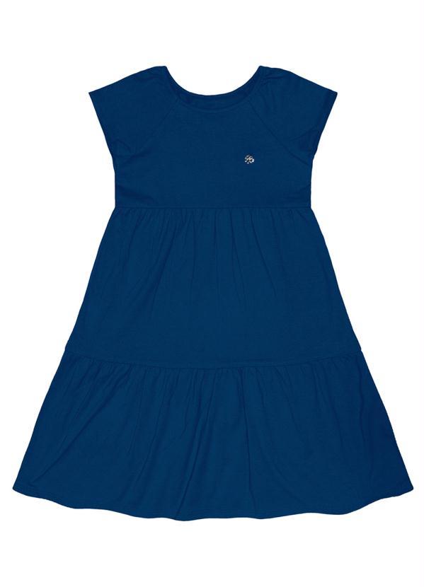 Marisol Play - Vestido Manga Curta Infantil MeninaAzul
