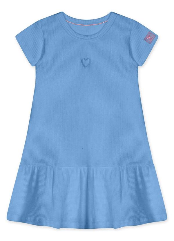Marisol - Vestido Manga Curta Infantil Feminino Azul