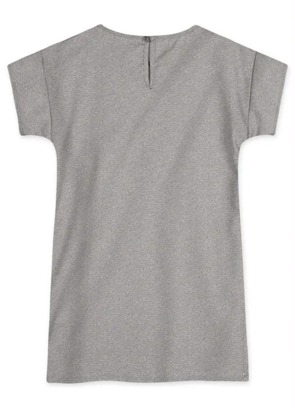 Lilica Ripilica - Vestido Manga Curta Infantil Menina Cinza 2