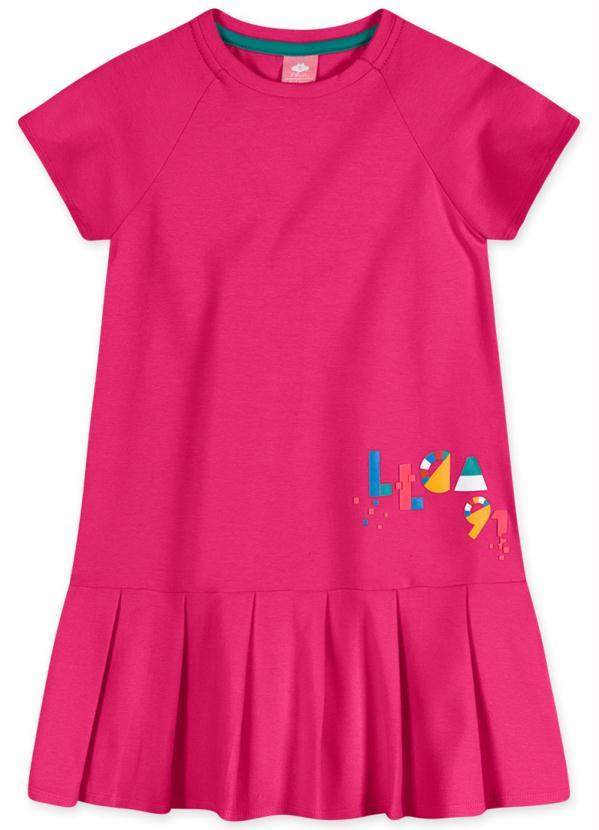 Lilica Ripilica - Vestido Manga Curta Infantil Feminino Rosa 2