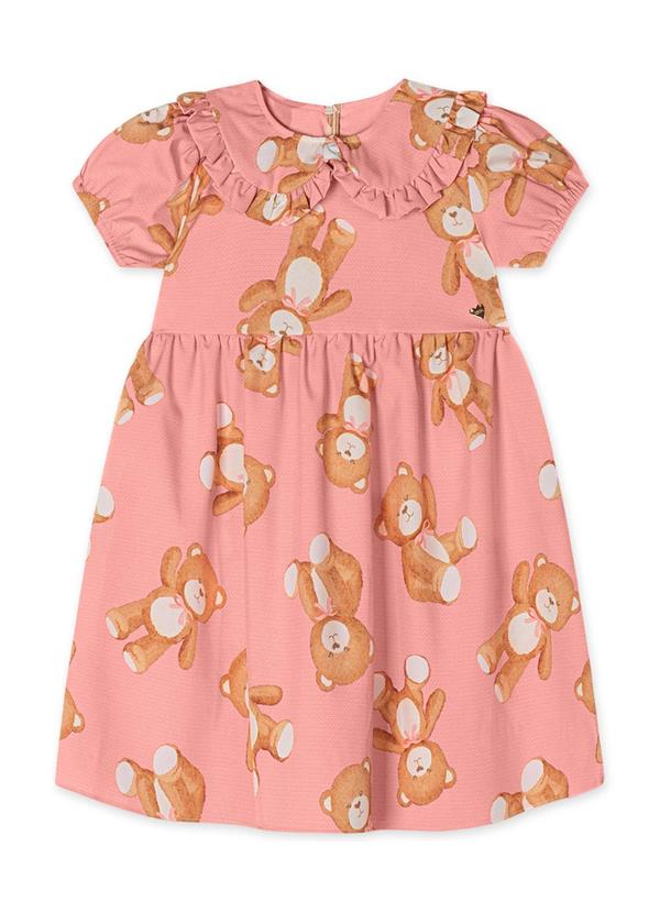 Marisol - Vestido Manga Curta Infantil Feminino Rosa