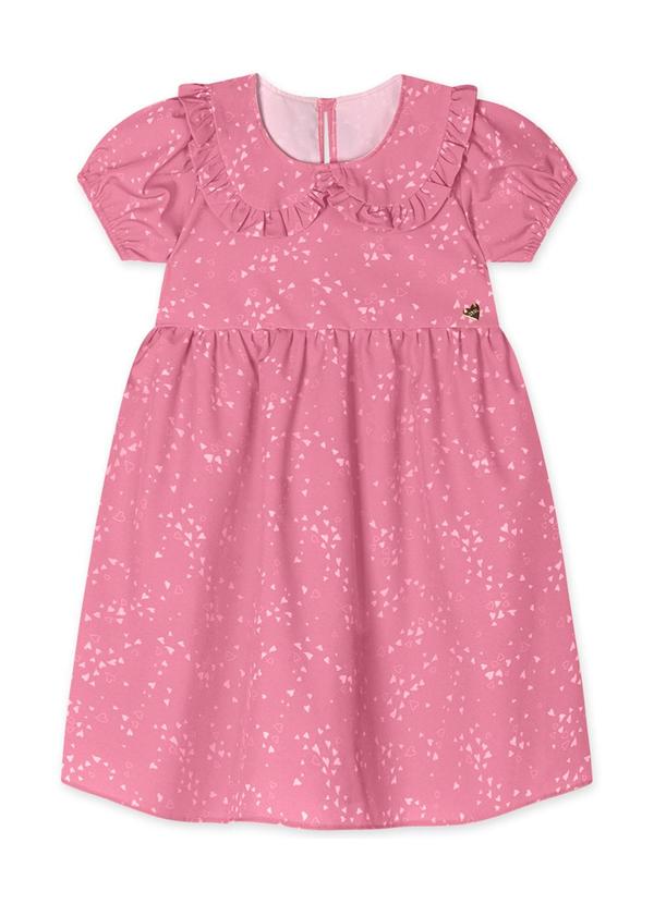 Marisol - Vestido Manga Curta Infantil Feminino Rosa