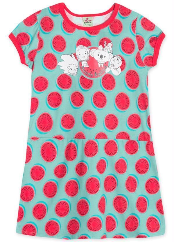 Lilica Ripilica - Vestido Manga Curta Infantil Feminino Verde