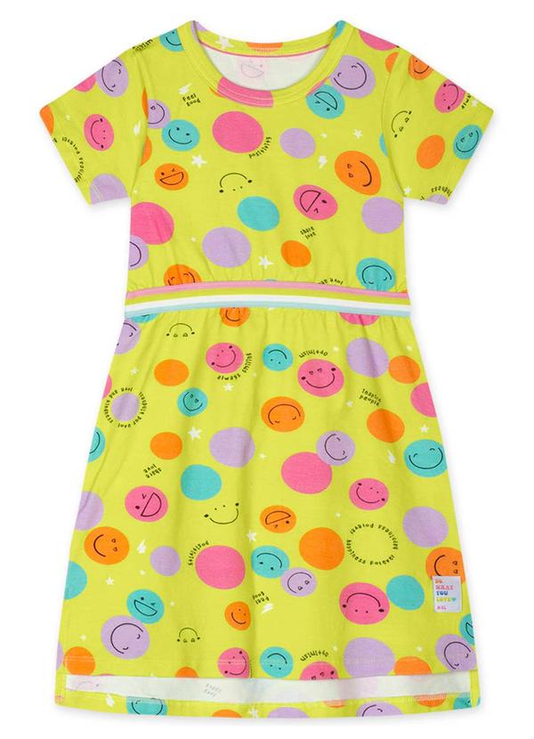 Marisol - Vestido Manga Curta Infantil Feminino Verde 1