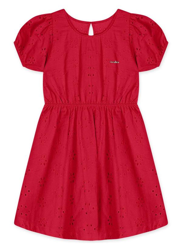 Marisol - Vestido Manga Curta Infantil Feminino Vermelho