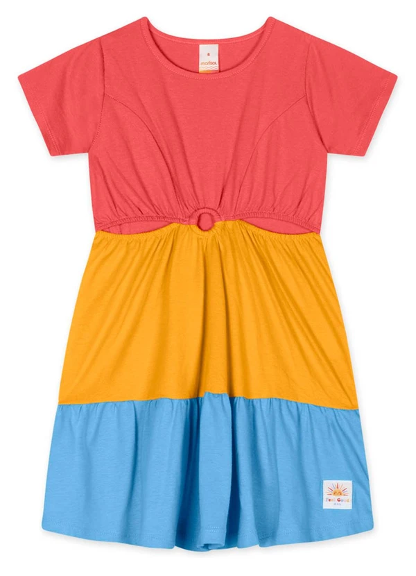 Marisol - Vestido Manga Curta Infantil Feminino Vermelho 2