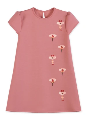 Lilica Ripilica - Vestido Manga Curta Infantil Rosa - LILICA RIPILICA