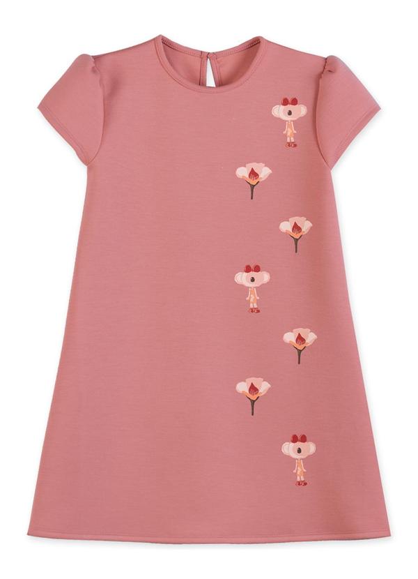 Lilica Ripilica - Vestido Manga Curta Infantil Rosa