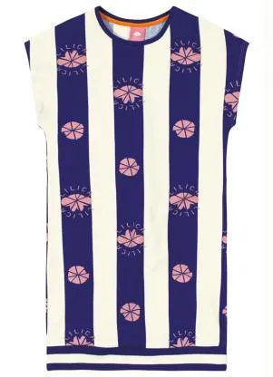 Lilica Ripilica - Vestido Manga Curta Malha Infantil Azul - LILICA RIPILICA