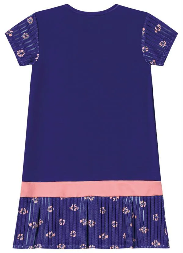 Lilica Ripilica - Vestido Manga Curta Malha Infantil Azul 2
