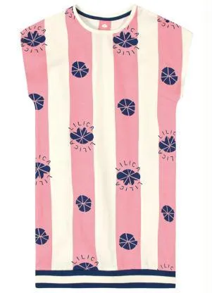 Lilica Ripilica - Vestido Manga Curta Malha Infantil Rosa - LILICA RIPILICA