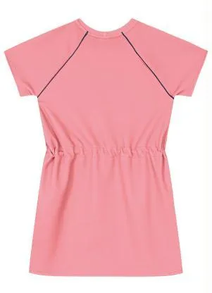 Lilica Ripilica - Vestido Manga Curta Malha Infantil Rosa - LILICA RIPILICA