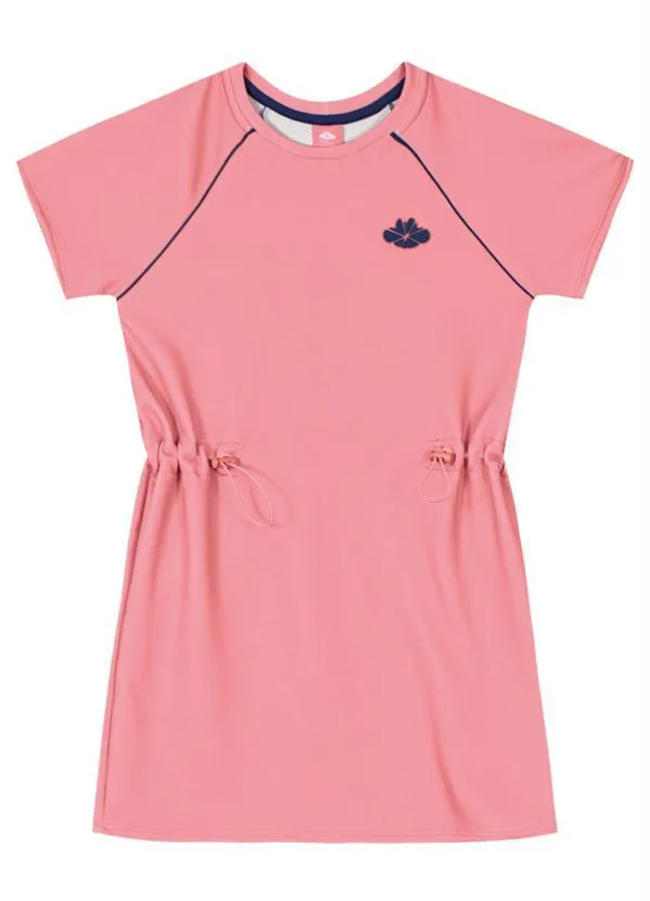 Lilica Ripilica - Vestido Manga Curta Malha Infantil Rosa