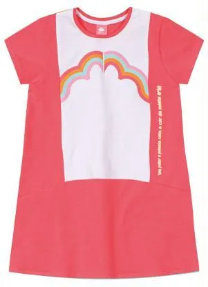 Lilica Ripilica - Vestido Manga Curta Malha Infantil Rosa - LILICA RIPILICA