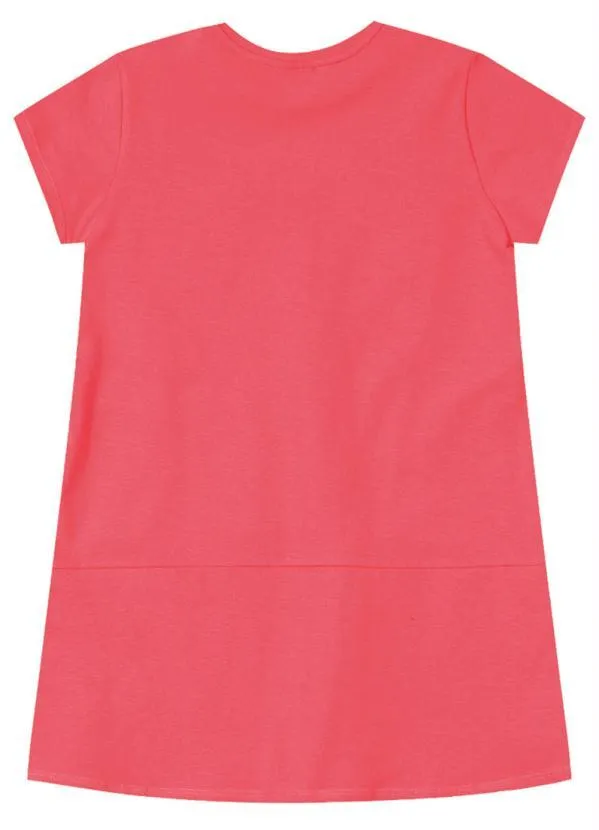 Lilica Ripilica - Vestido Manga Curta Malha Infantil Rosa 2