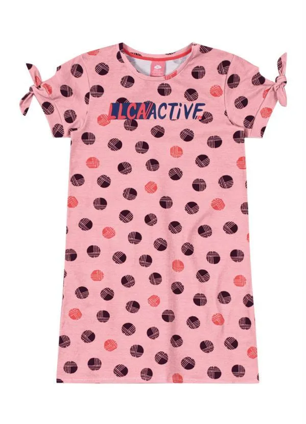 Lilica Ripilica - Vestido Manga Curta Malha Infantil Rosa