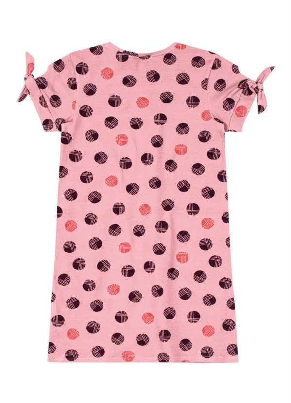 Lilica Ripilica - Vestido Manga Curta Malha Infantil Rosa 2