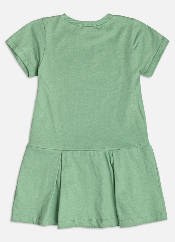 Momi - Vestido Manga Curta Verde de Lettering Verde 2