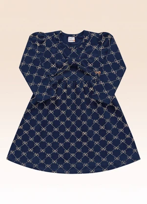 Fakini Kids - Vestido Manga Longa Azul - FAKINI KIDS