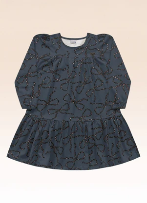 Fakini Kids - Vestido Manga Longa Azul - FAKINI KIDS