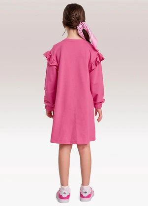 Fakini Kids - Vestido Manga Longa Barbie Rosa - FAKINI KIDS