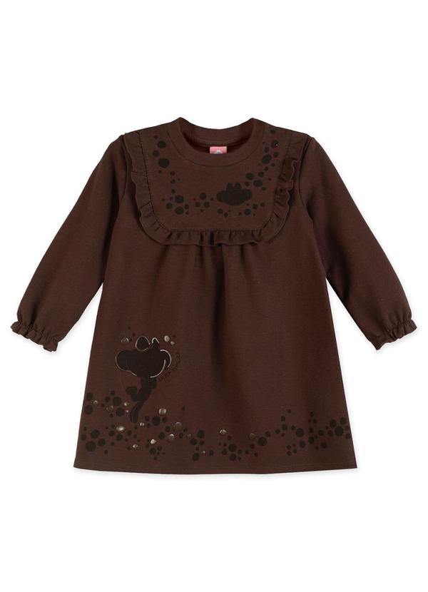 Lilica Ripilica - Vestido Manga Longa Bebê Marrom
