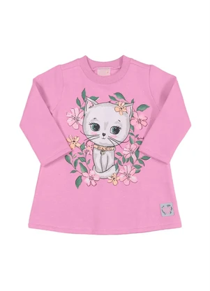 Quimby - Vestido Manga Longa Bebê  Rosa - QUIMBY