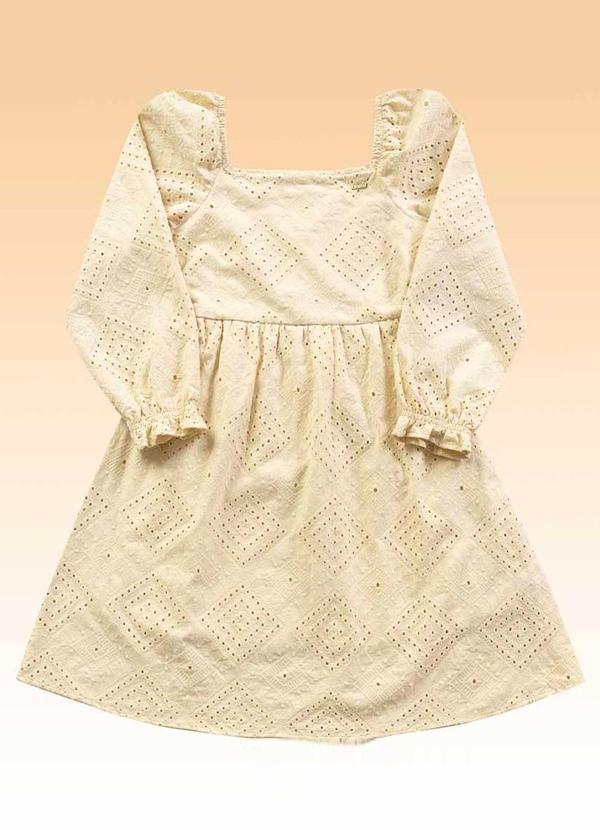 Fakini Kids - Vestido Manga Longa Bege 3