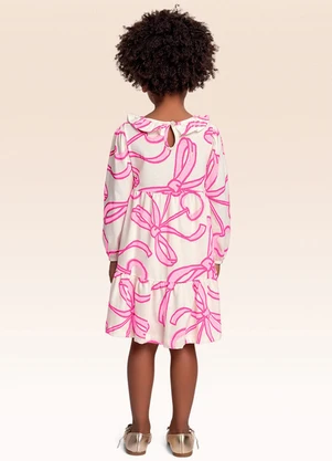Fakini Kids - Vestido Manga Longa Bege - FAKINI KIDS
