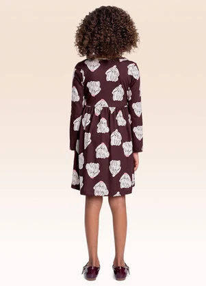 Fakini Kids - Vestido Manga Longa Bordo - FAKINI KIDS