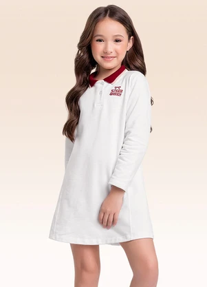 Fakini Kids - Vestido Manga Longa Branco - FAKINI KIDS