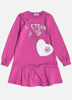 Momi - Vestido Manga Longa com Bolsa Felpuda Roxo - MOMI