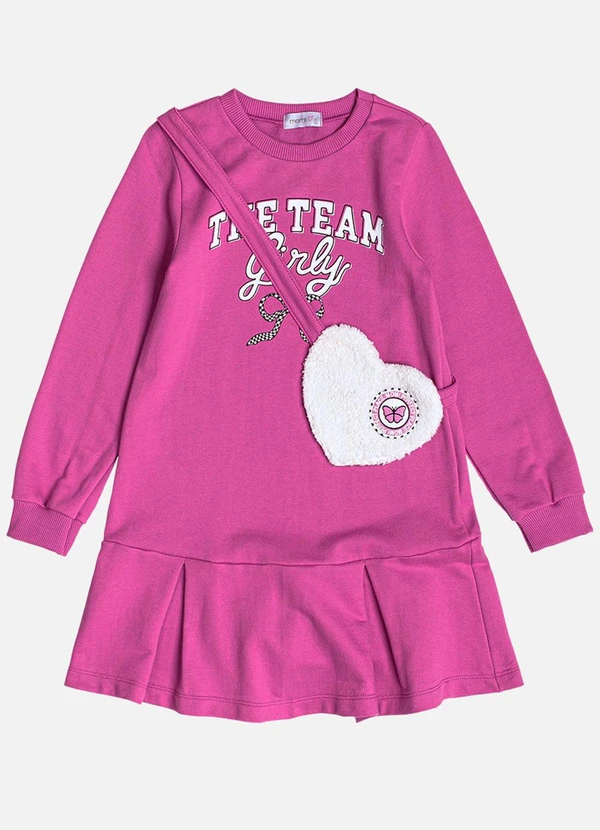 Momi - Vestido Manga Longa com Bolsa Felpuda Roxo