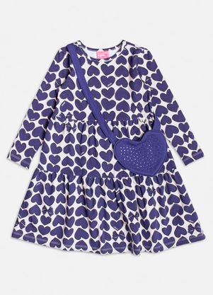 Momi - Vestido Manga Longa com Corações Off White - MOMI