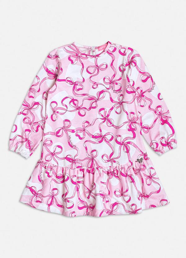 Momi - Vestido Manga Longa com Laços Rosa