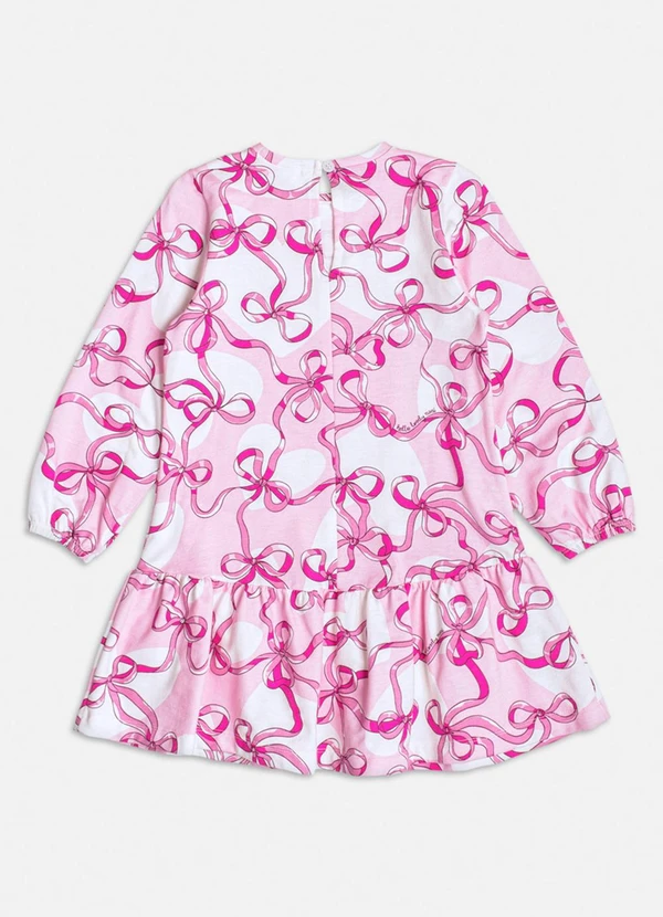 Momi - Vestido Manga Longa com Laços Rosa 2